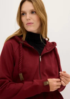 Sweatjacke mit Strickkapuze und Tasche Damen Sweat|Nachhaltigere Materialien