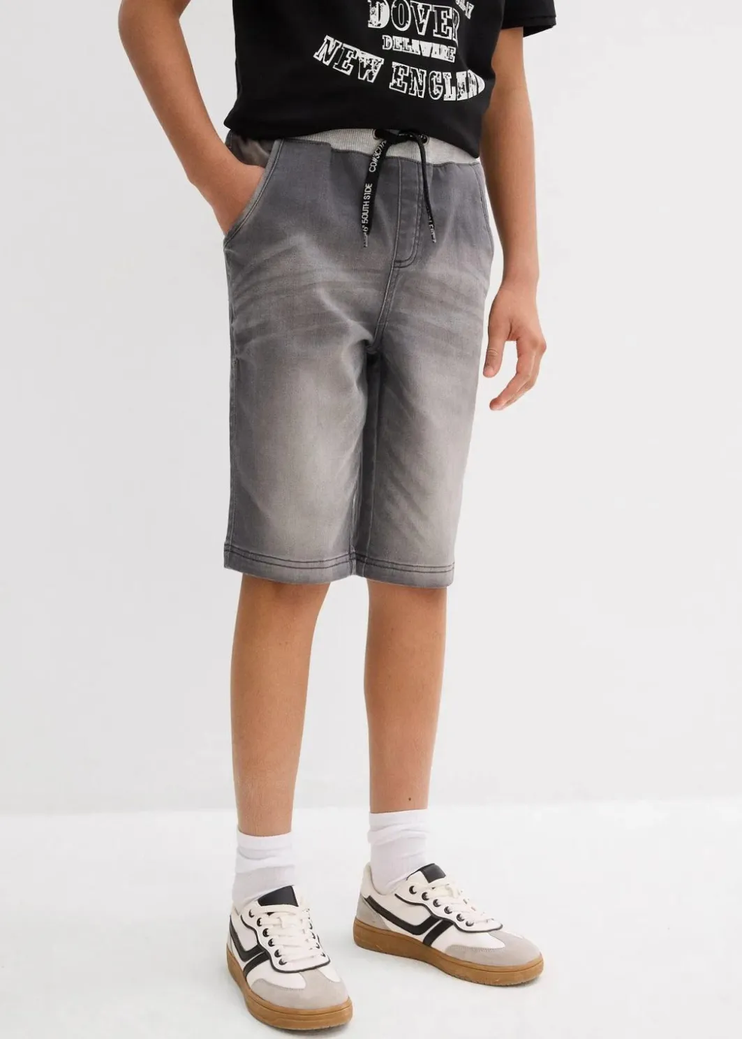 Sale Sweatjeans-Schlupfbermuda, Regular Fit Kinder Jungen 9-16 Jahre·Jeans|Jungen 9-16 Jahre·Shorts