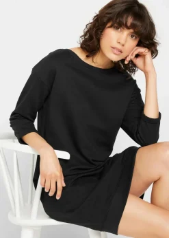 Damen bonprix Bekleidung·Röcke|Bekleidung·Blusen & Tuniken|Sweatkleid, 3/4 Arm, innen weich angerauht