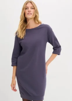 Damen bonprix Kleider|Sweat|Sweatkleid, 3/4 Arm, innen weich angerauht