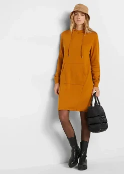 Outlet Sweatkleid aus Baumwoll-Mix Damen Kleider|Sweat