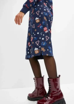 Damen bonprix Kleider|Sweat|Sweatkleid aus Baumwoll-Mix