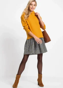 Damen bonprix Kleider|Sweat|Sweatkleid in 2-in-1 Optik