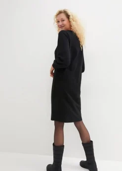 Damen bonprix Bekleidung·Blusen & Tuniken|Bekleidung·Pullover & Strickjacken|Sweatkleid mit Ballonärmeln und Schlitz