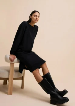 Damen bonprix Bekleidung·Blusen & Tuniken|Bekleidung·Pullover & Strickjacken|Sweatkleid mit Ballonärmeln und Schlitz