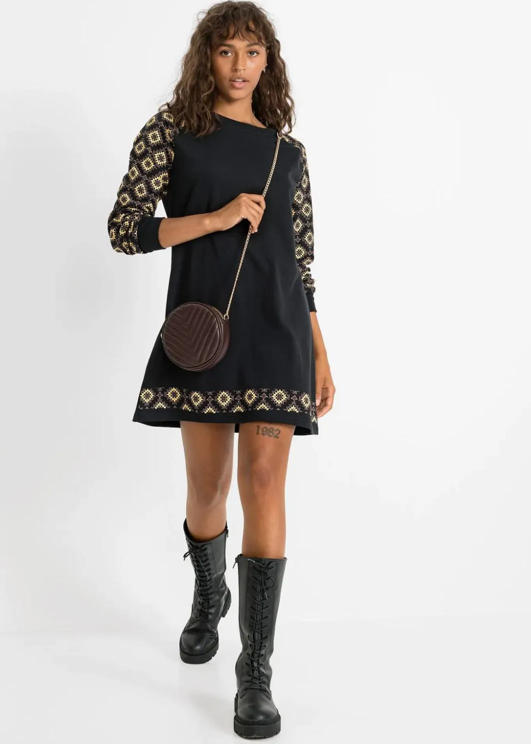 Outlet Sweatkleid mit Druck Damen Bekleidung·Blusen & Tuniken|Sweat