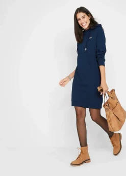 Damen bonprix Kleider|Sweat|Sweatkleid mit Kapuze