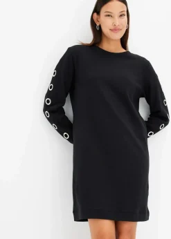 Damen bonprix Kleider|Sweat|Sweatkleid mit Ösen