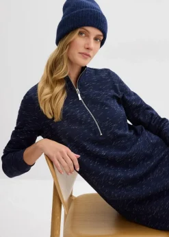 Damen bonprix Kleider|Sweat|Sweatkleid mit Troyer