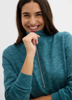 Damen bonprix Bekleidung·Blusen & Tuniken|Bekleidung·Pullover & Strickjacken|Sweatkleid mit Troyer