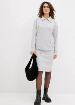 New Sweatrock mit Nieten Damen Zweiteiler & Sets|Röcke