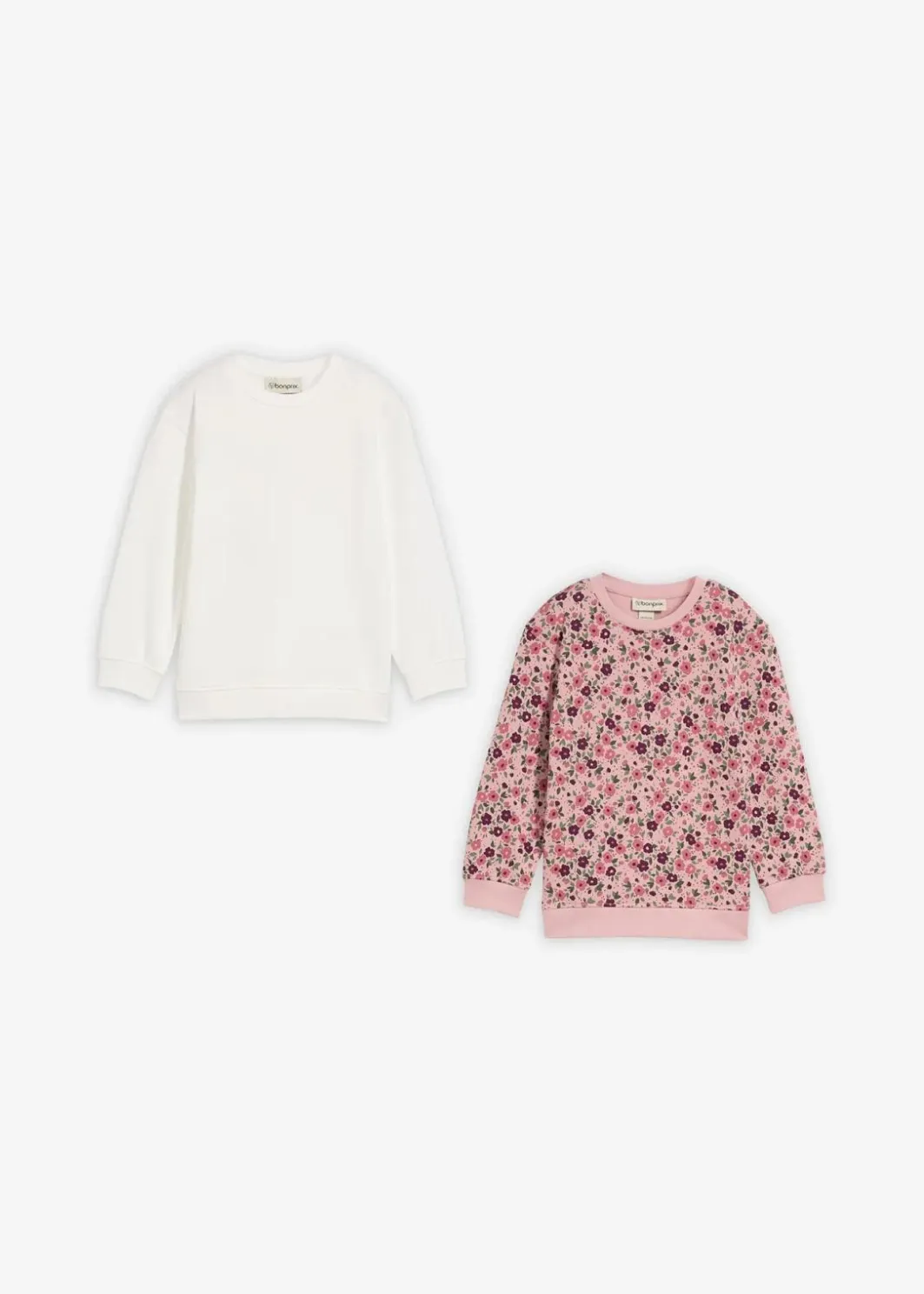 Kinder bonprix Mädchen 2-8 Jahre·Nachhaltigere Materialien|Mädchen 9-16 Jahre·Nachhaltigere Materialien|Sweatshirt aus reiner Bio-Baumwolle (2er Pack)
