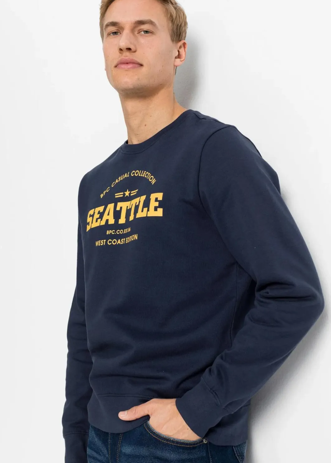 New Sweatshirt aus reiner Bio-Baumwolle (2er Pack) Herren Sweat|Große Größen
