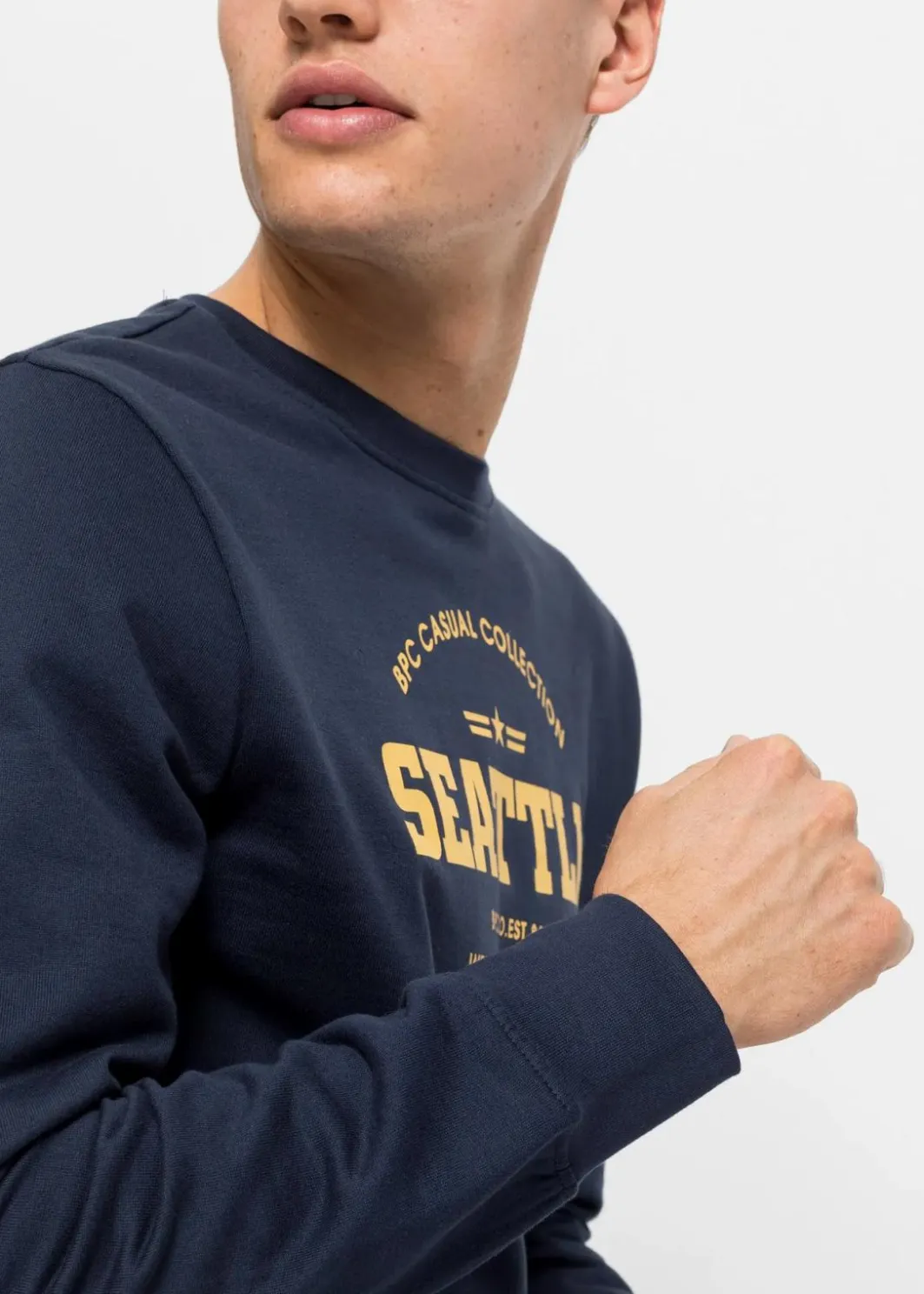 New Sweatshirt aus reiner Bio-Baumwolle (2er Pack) Herren Sweat|Große Größen