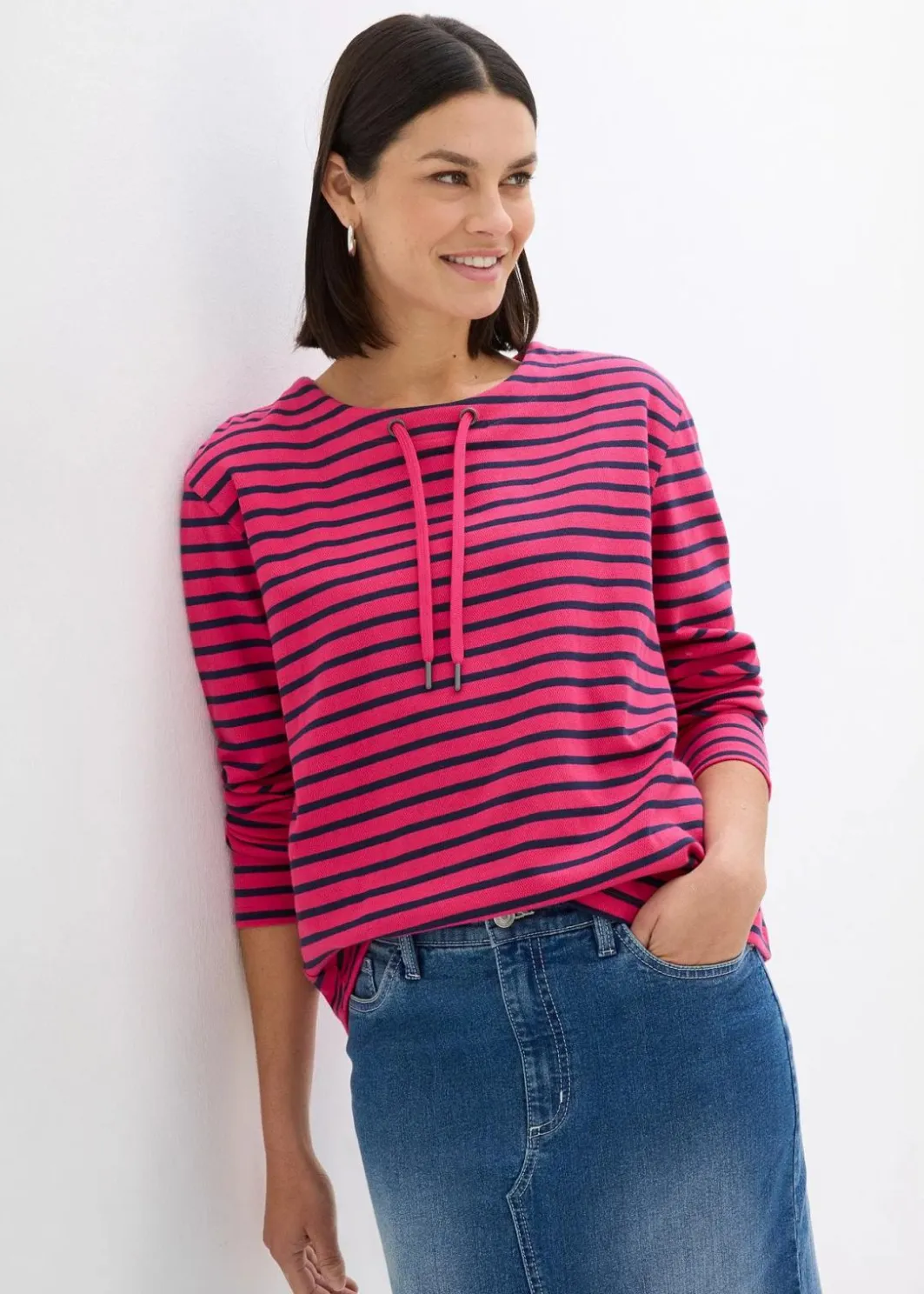 Clearance Sweatshirt aus Strukturmaterial Damen Sweat