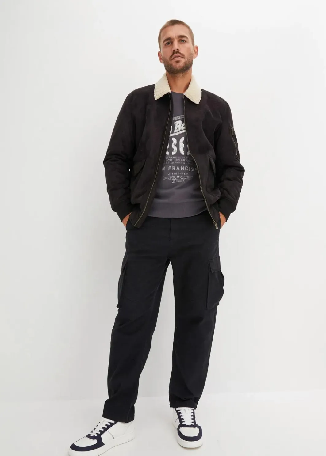Hot Sweatshirt aus weichem Baumwoll-Mix Herren Große Größen|Sweat