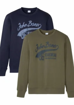 Online Sweatshirt (2er Pack) aus weichem Baumwoll-Mix Herren Sweat