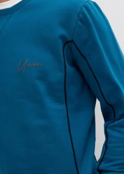 Herren bonprix Große Größen|Sportbekleidung|Sweatshirt mit Kontrastdetails aus reiner Baumwolle