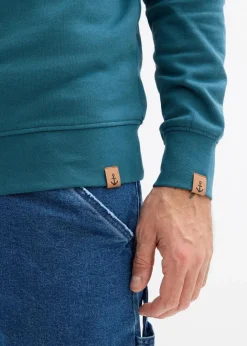 Clearance Sweatshirt mit Schalkragen aus reiner Bio-Baumwolle Herren Große Größen|Basics