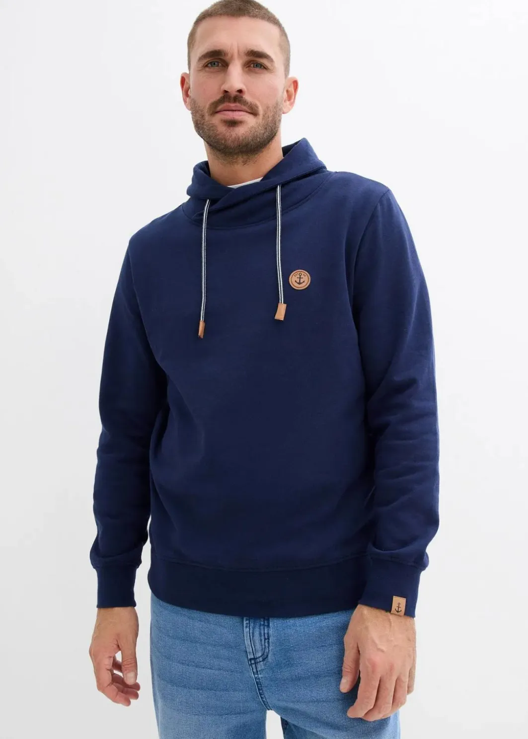 Sale Sweatshirt mit Schalkragen aus reiner Bio-Baumwolle Herren Sweat|Basics