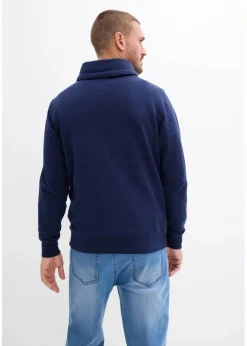 Sale Sweatshirt mit Schalkragen aus reiner Bio-Baumwolle Herren Sweat|Basics