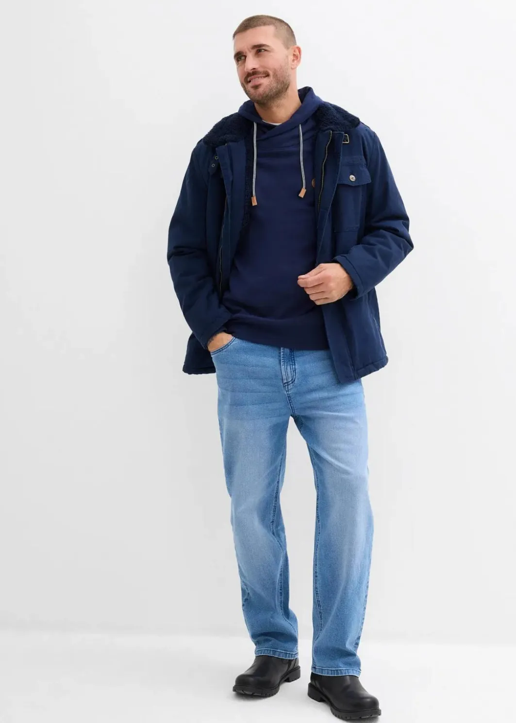 Sale Sweatshirt mit Schalkragen aus reiner Bio-Baumwolle Herren Sweat|Basics