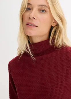 Damen bonprix Sweat|Nachhaltigere Materialien|Sweatshirt mit Stehkragen