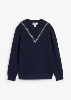 Clearance Sweatshirt mit Stickerei aus Baumwoll-Mix Damen Sweat|Bekleidung·Blusen & Tuniken