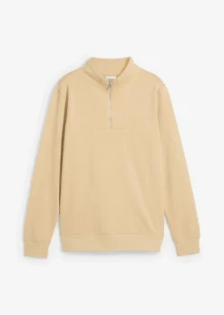 Sale Sweatshirt mit Troyerkragen aus reiner Bio-Baumwolle Herren Sweat|Basics