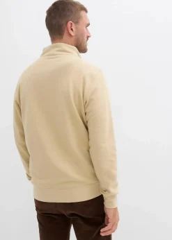 Sale Sweatshirt mit Troyerkragen aus reiner Bio-Baumwolle Herren Sweat|Basics