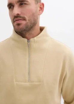 Sale Sweatshirt mit Troyerkragen aus reiner Bio-Baumwolle Herren Sweat|Basics