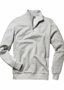 Outlet Sweatshirt mit Troyerkragen Herren Sweat|Sportbekleidung