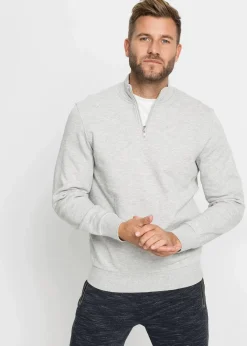 Outlet Sweatshirt mit Troyerkragen Herren Sweat|Sportbekleidung