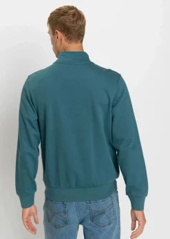 Herren bonprix Sweat|Sportbekleidung|Sweatshirt mit Troyerkragen