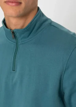 Herren bonprix Sweat|Sportbekleidung|Sweatshirt mit Troyerkragen