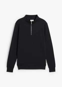 Herren bonprix Große Größen|Basics|Sweatshirt mit Troyerkragen aus reiner Bio-Baumwolle