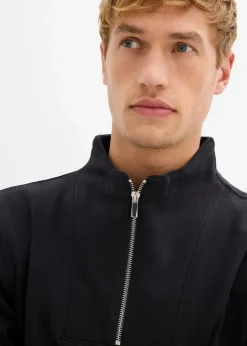 Herren bonprix Große Größen|Basics|Sweatshirt mit Troyerkragen aus reiner Bio-Baumwolle