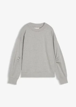Discount Sweatshirt mit weitem Ripp-Kragen aus Bio-Baumwolle Damen Bekleidung·Blusen & Tuniken|Sweat