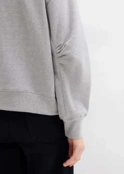 Discount Sweatshirt mit weitem Ripp-Kragen aus Bio-Baumwolle Damen Bekleidung·Blusen & Tuniken|Sweat