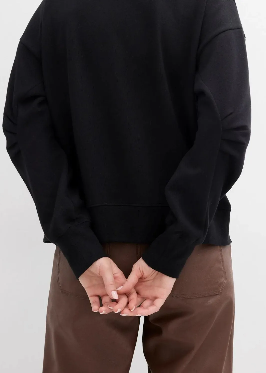 Damen bonprix Sweat|Bekleidung·Blusen & Tuniken|Sweatshirt mit weitem Ripp-Kragen aus Bio-Baumwolle
