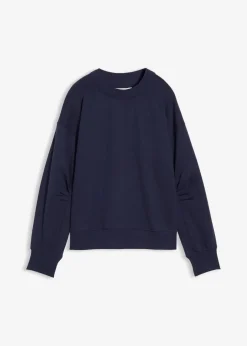 Discount Sweatshirt mit weitem Ripp-Kragen aus Bio-Baumwolle Damen Sweat|Bekleidung·Blusen & Tuniken