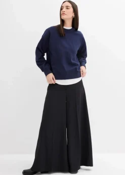 Discount Sweatshirt mit weitem Ripp-Kragen aus Bio-Baumwolle Damen Sweat|Bekleidung·Blusen & Tuniken