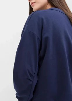 Discount Sweatshirt mit weitem Ripp-Kragen aus Bio-Baumwolle Damen Sweat|Bekleidung·Blusen & Tuniken
