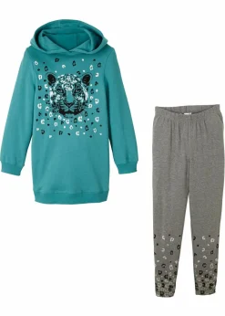 Kinder bonprix Mädchen 9-16 Jahre·Sweat & Strick|Mädchen 9-16 Jahre·Hosen & Leggings|Sweatshirt und Leggings aus Bio-Baumwoll-Mix (2-tlg.Set)