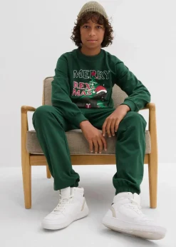 Kinder bonprix Jungen·Nachtwäsche|Sweatshirt und Sweathose aus reiner Baumwolle (2-tlg.Set)