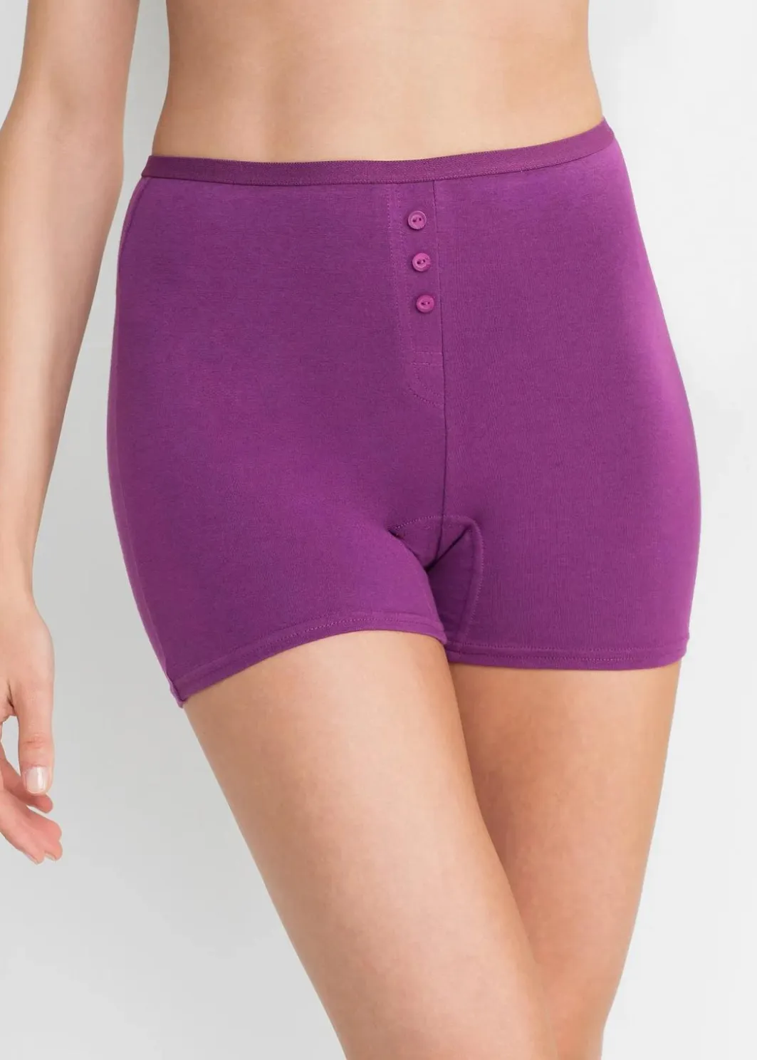 Damen bonprix Höschen|Baumwollunterwäsche|Taillenboxer (4er Pack)