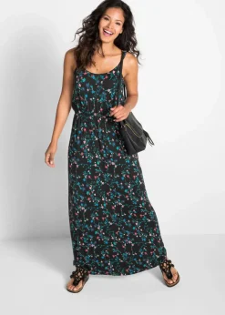 Best tailliertes Maxi-Kleid mit Druck Damen Bekleidung·Pullover & Strickjacken|Kleider