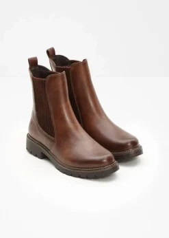 Damen Tamaris High Heels|Gefütterte Winterschuhe|Chelsea-Boots