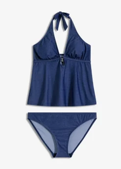 Damen bonprix Tankinis|Bademode·Tankinis|Tankini in Jeansoptik (2-tlg.Set)