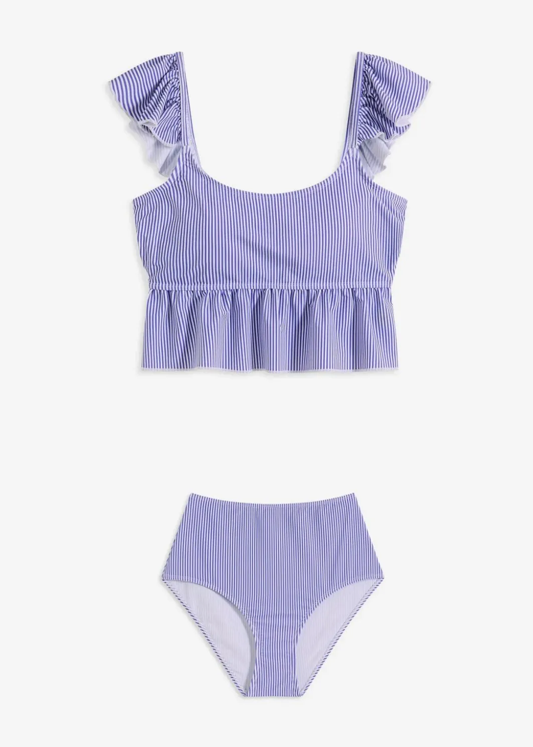 Damen bonprix Nachhaltigere Materialien|Tankinis|Tankini mit Volant (2-tlg.Set)